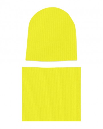 Komplet czapka i komin dla dziewczynki LILILO Żółty
